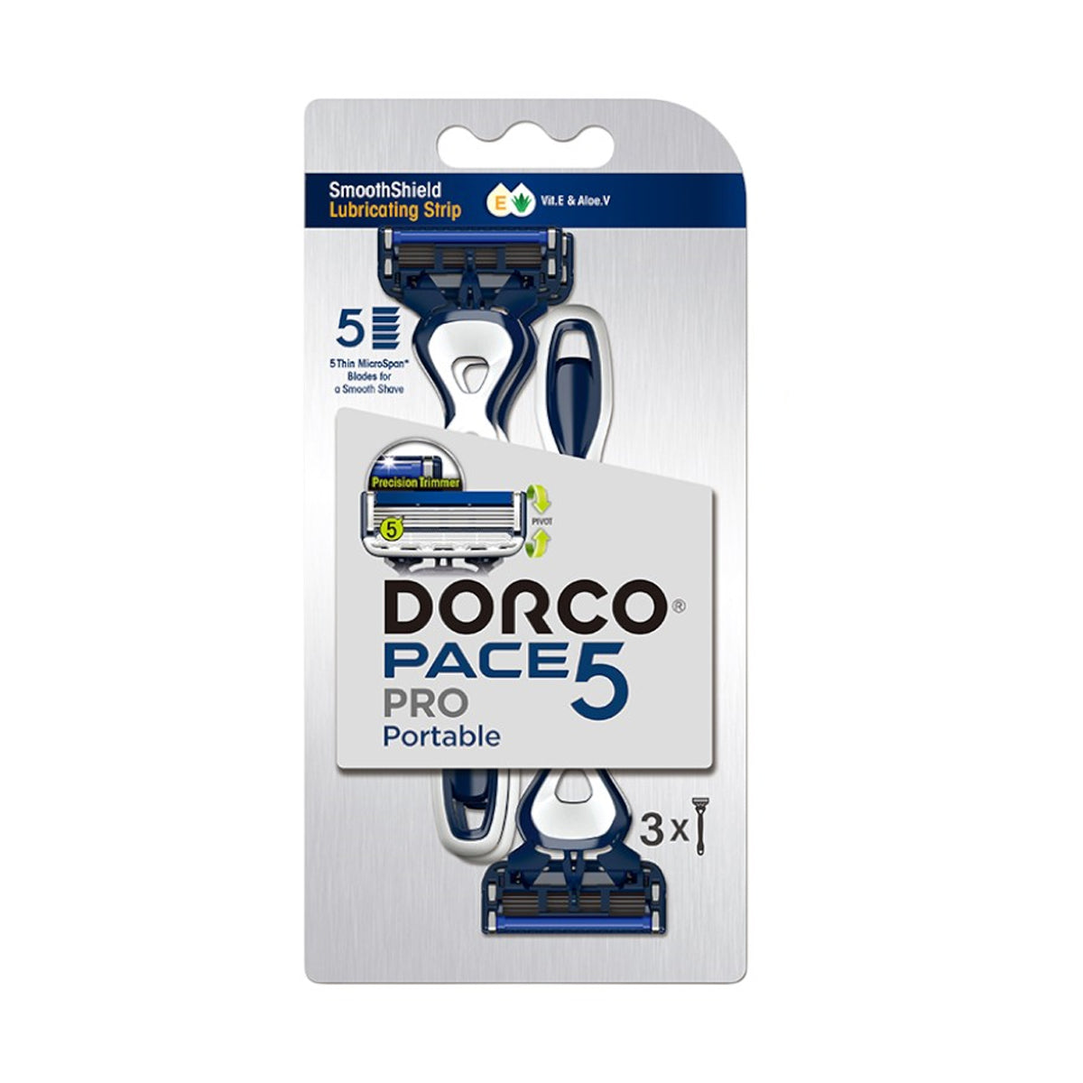 Dorco Pace 5 Pro Disposable Razor for Men, 5 Blades Technology And Rubber Handle